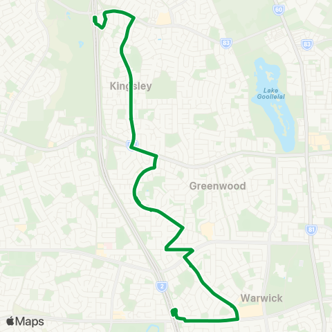 Transperth Warwick - Whitfords map