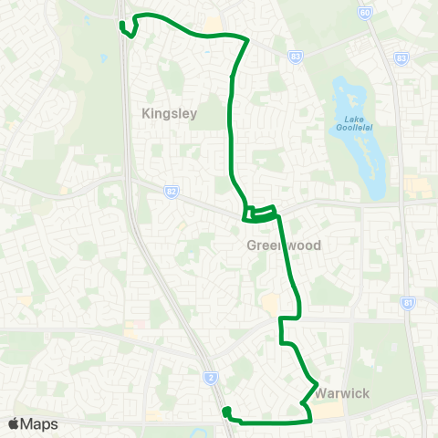 Transperth Warwick - Whitfords map