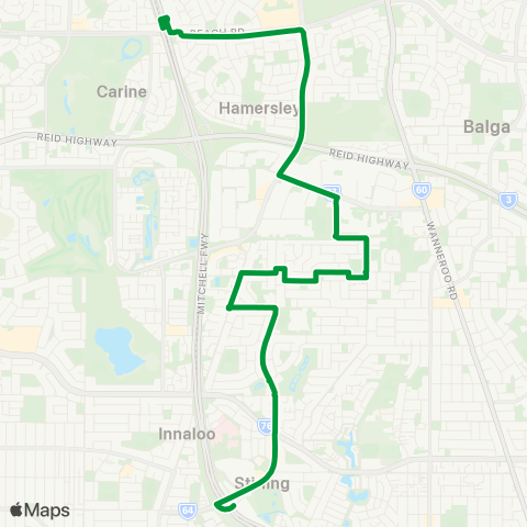 Transperth Stirling - Warwick map