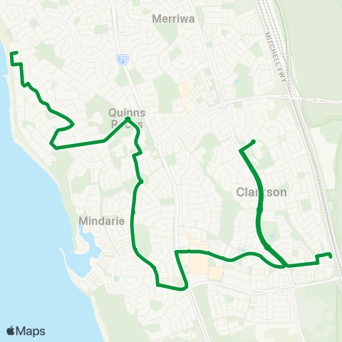 Transperth Clarkson - Butler map