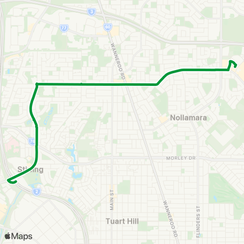 Transperth Stirling - Mirrabooka map