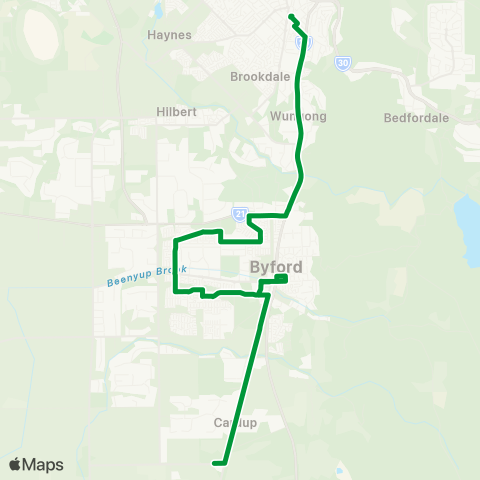 Transperth Armadale - Byford map