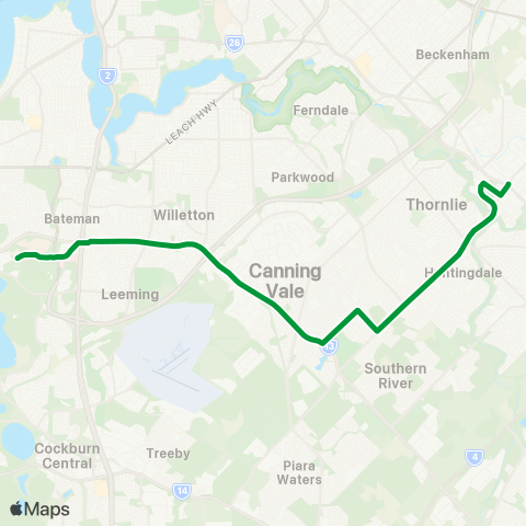 Transperth Murdoch U - Maddington map