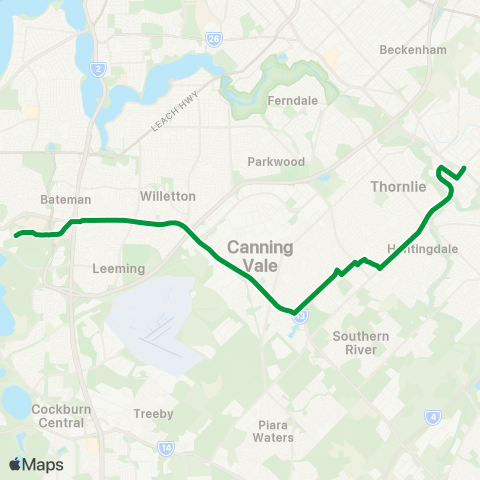 Transperth Murdoch U - Maddington map