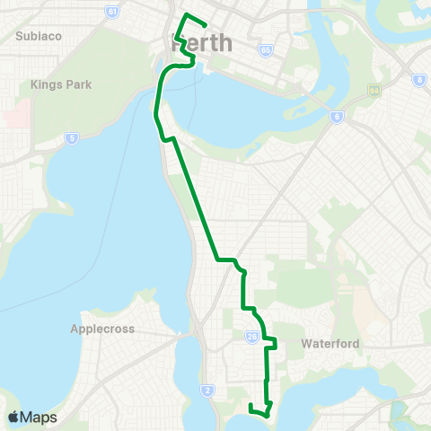 Transperth Elizabeth Qy - Salter Point map