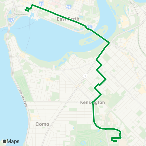 Transperth Elizabeth Qy - Karawara map