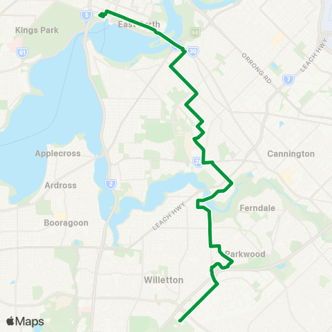 Transperth Elizabeth Qy - Canning Vale map