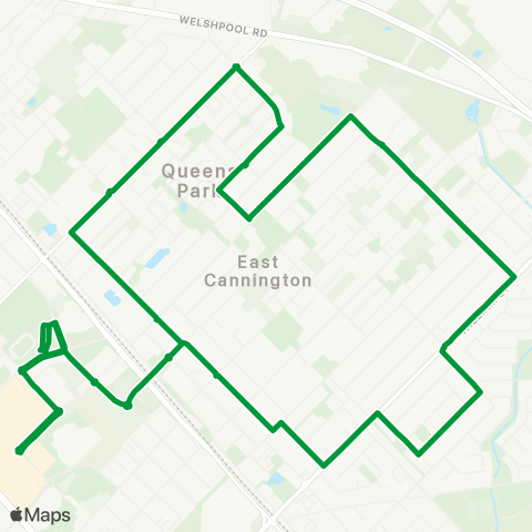 Transperth Westfield Carousel - Queens Pk map