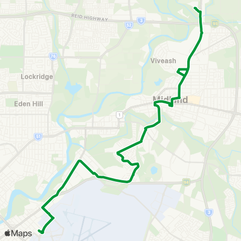 Transperth Kalamunda - Gooseberry Hill map