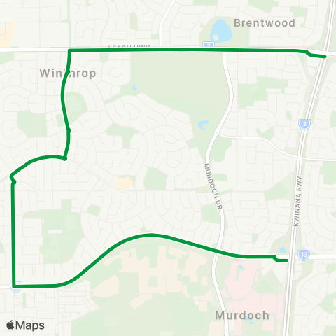 Transperth Bull Creek - Murdoch map