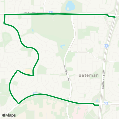 Transperth Bull Creek - Murdoch map