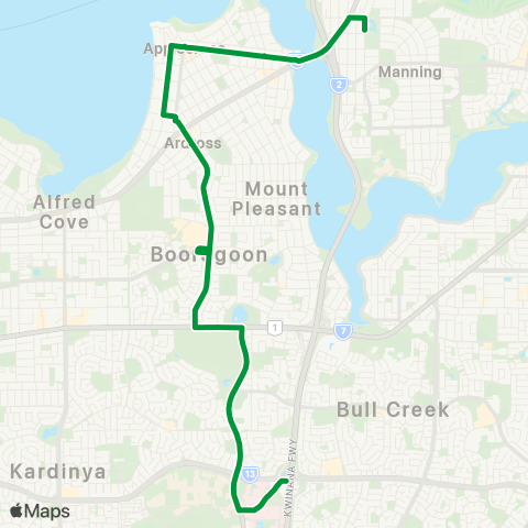 Transperth Murdoch - Booragoon map