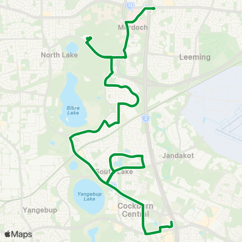 Transperth Murdoch - Cockburn Central map