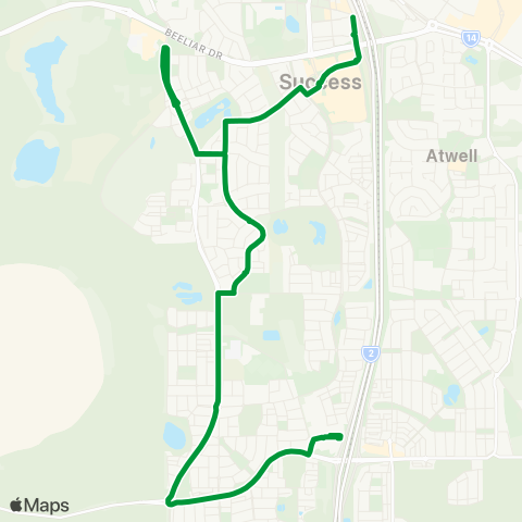 Transperth Cockburn Central - Hammond Park map