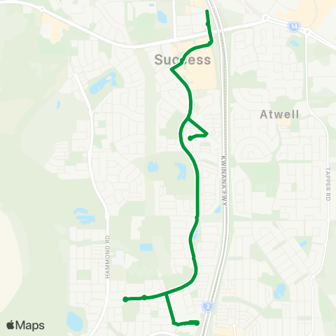 Transperth Cockburn Central - Hammond Park map