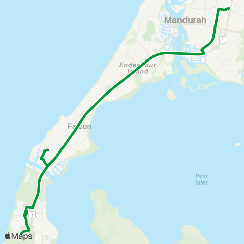 Transperth Mandurah - Dawesville West map