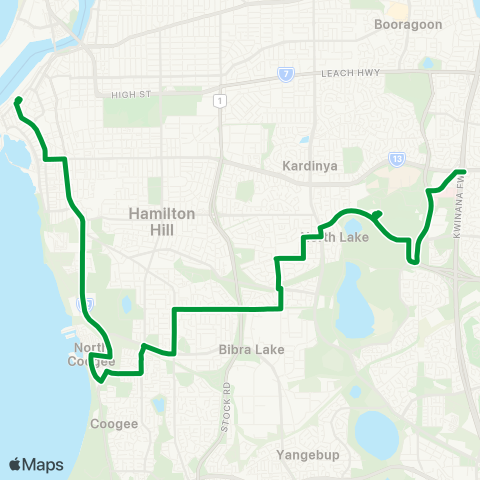 Transperth Murdoch - Spearwood map