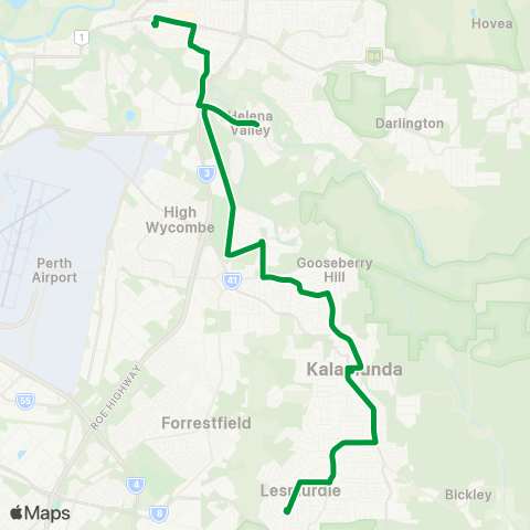 Transperth Midland - Helena Valley map