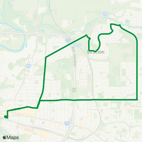 Transperth Midland - Jane Brook map