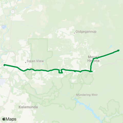 Transperth Midland - Mundaring map