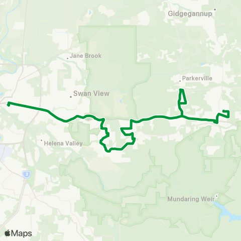 Transperth Midland - Glen Forrest map