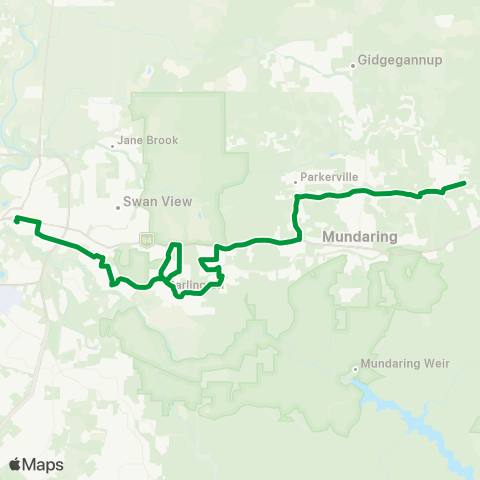 Transperth Midland - Glen Forrest map