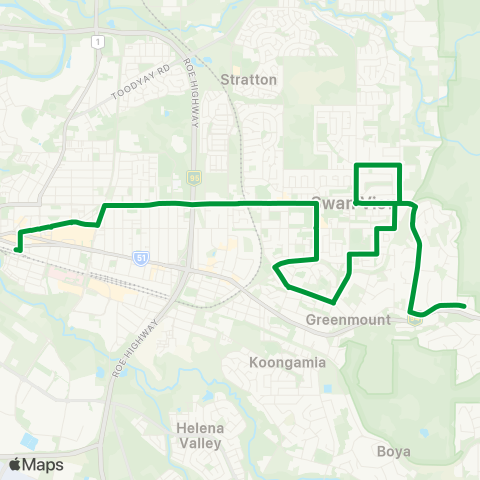 Transperth Midland - Swan View map