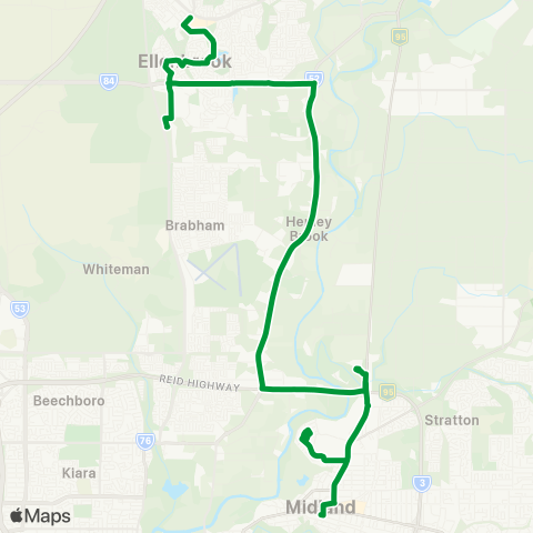 Transperth Midland - Ellenbrook Town Ctr map