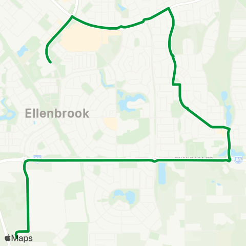 Transperth Ellenbrook Xfer - Ellenbrook Town Ctr map