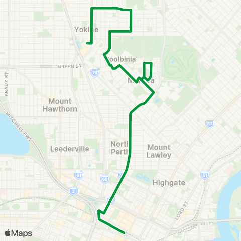 Transperth Perth - Dog Swamp map