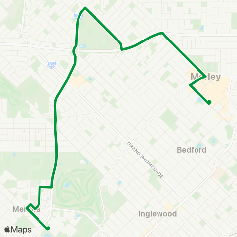 Transperth ECU Mt Lawley - Morley map