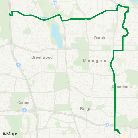 Transperth Mirrabooka - Landsdale map