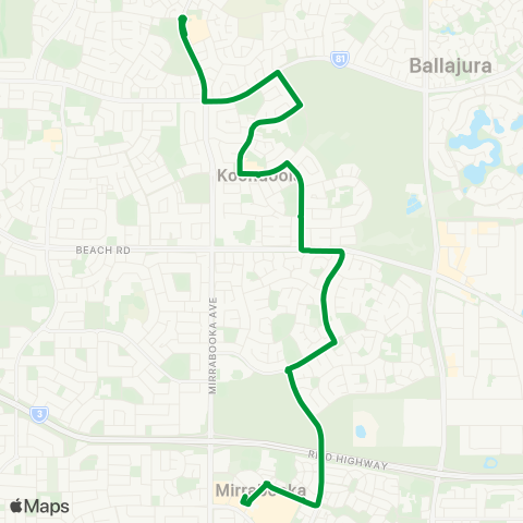 Transperth Mirrabooka - Marangaroo map