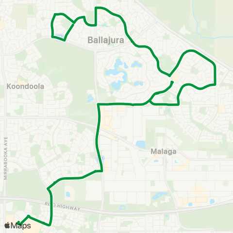 Transperth Mirrabooka - Alexander Hts map