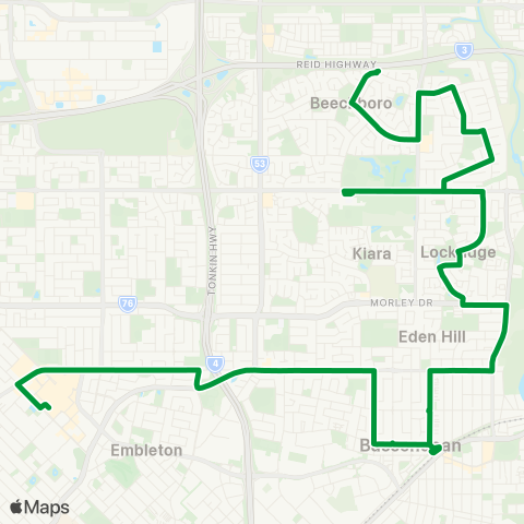 Transperth Morley - Beechboro map