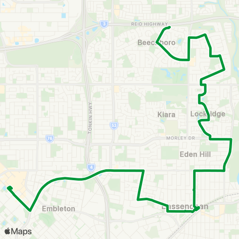 Transperth Morley - Beechboro map