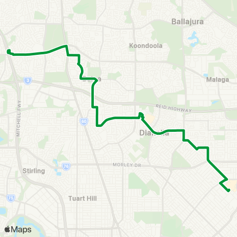 Transperth Morley - Warwick map