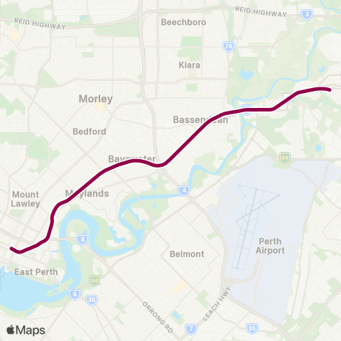 Transperth Midland map