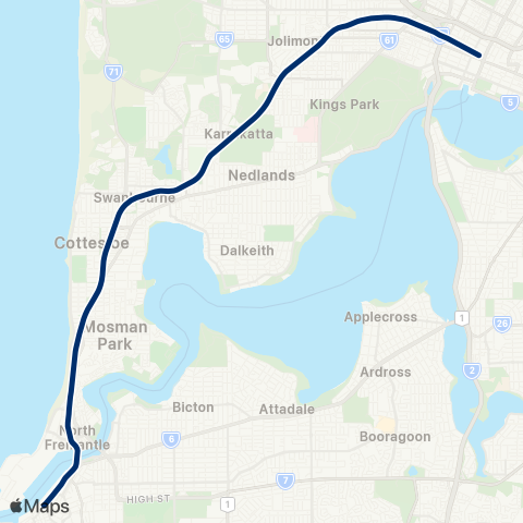 Transperth Fremantle map