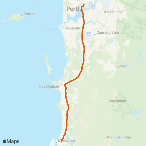 Transperth Mandurah map