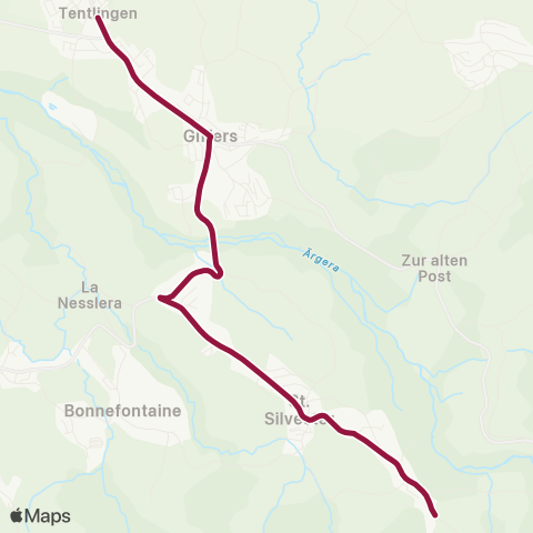 TPF - Transports publics fribourgeois St. Silvester, Fifermoos - Giffers, Dorf map