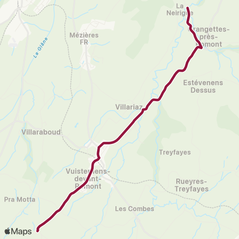 TPF - Transports publics fribourgeois Estévenens, dessus - Sommentier, Abri PC map