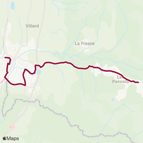 TPF - Transports publics fribourgeois Les Paccots, Les Rosalys - Châtel-St-Denis, gare map