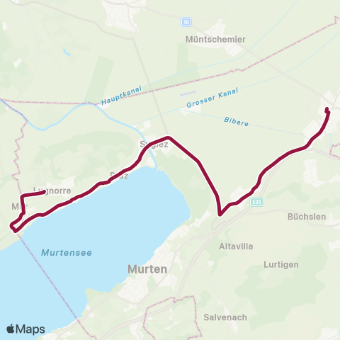 TPF - Transports publics fribourgeois Lugnorre, place du Pommeré - Sugiez, gare map