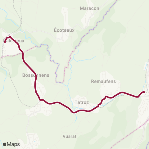 TPF - Transports publics fribourgeois Palézieux, gare - Châtel-St-Denis, gare map