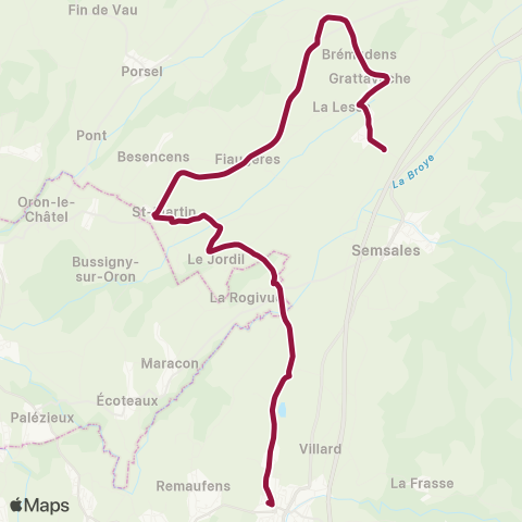 TPF - Transports publics fribourgeois Châtel-St-Denis, gare - La Verrerie, gare map