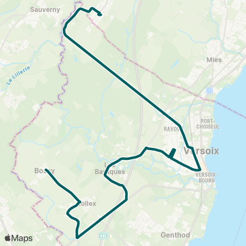 tpg - Transports publics genevois Bossy - Chavannes-des-Bois map