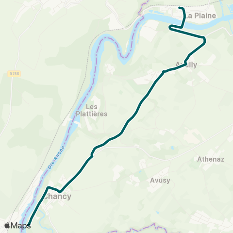 tpg - Transports publics genevois Chancy, douane - La Plaine, gare map