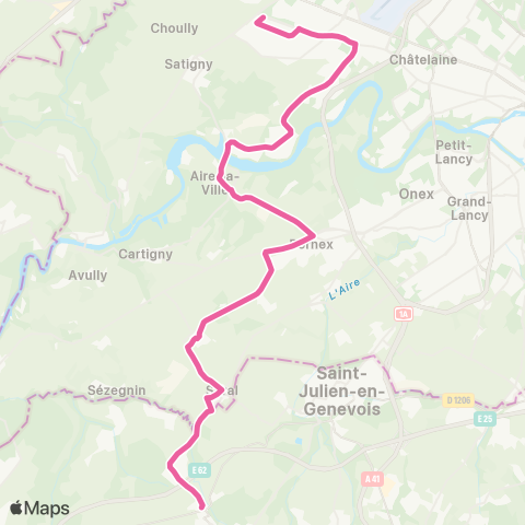 tpg - Transports publics genevois Viry, église - Satigny, Nant-d'Avril map