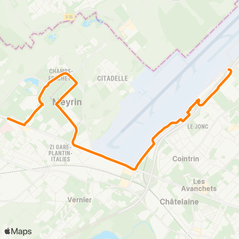 tpg - Transports publics genevois Meyrin, Hôp. de La Tour - Grand-Saconnex, Fret map